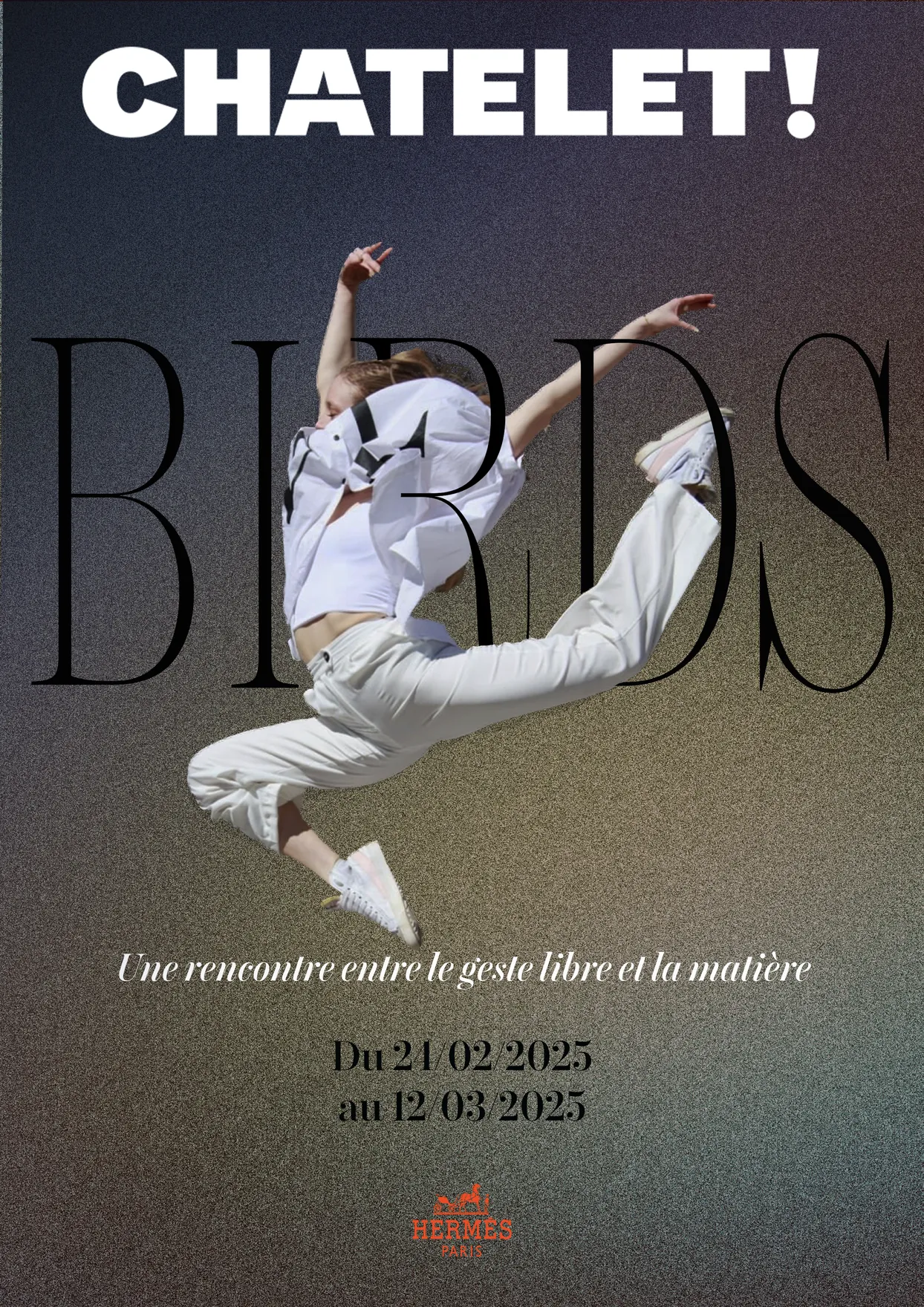 Affiche BIRDS, danseuse en blanc