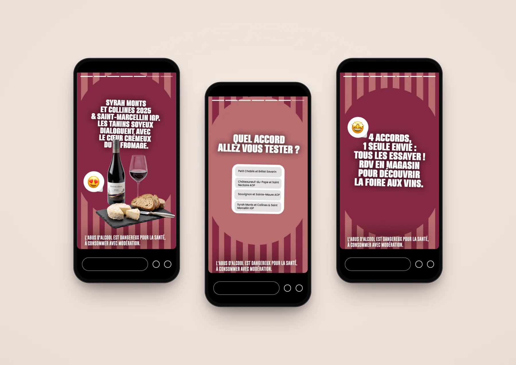 Stories Instagram Grand Frais, foire aux vins, stories 5 à 7