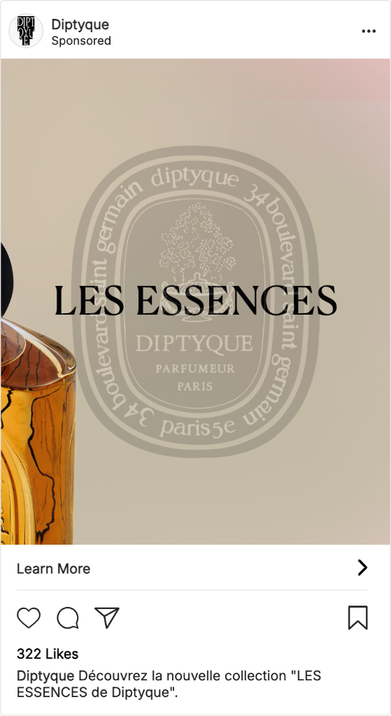 Diptyque Corail Oscuro — post Instagram